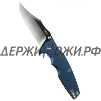 Нож 0392 Flipper Rick Hinderer Factory Custom M390 Two-Tone Blade, Blue Anodized Titanium Handles Zero Tolerance складной K0392BLUBOWIE